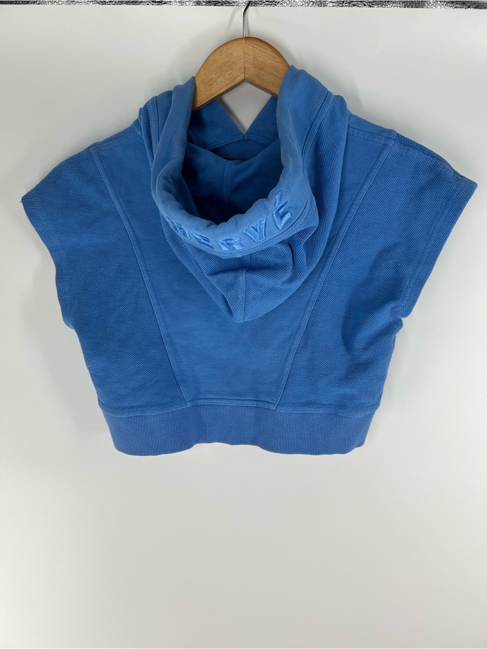 Hervé by Hervé Leger Sky Blue Drawstring Hoodie - Picture 3 of 11